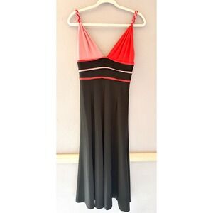Leona Edmiston Frocks Y2K Colorblock Midi Dress Whimsigoth Braided Straps Size 2